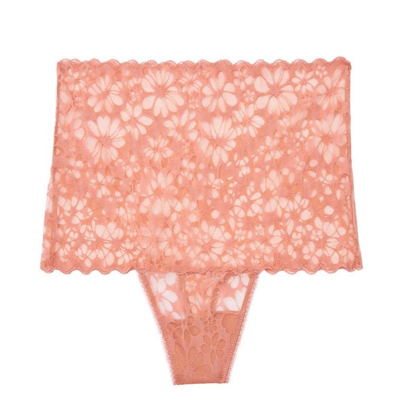 NWT VS XS or S or M Thong High-Waist No-Show Rose Mesh - Picture 7 of 13